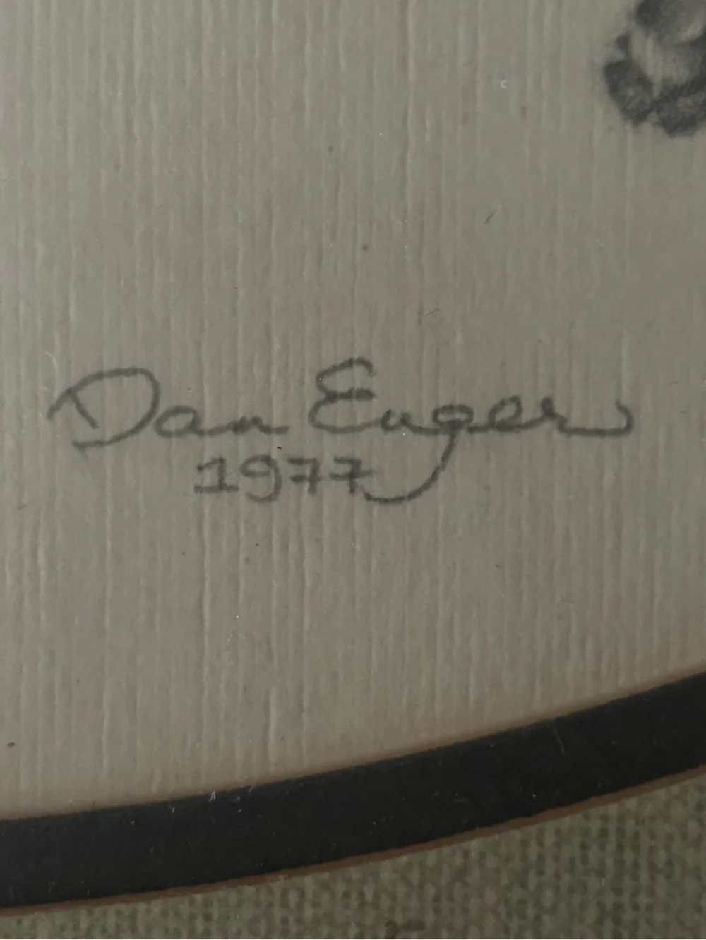 Framed Black & Gold Vintage Rifle Pencil Drawing by Dan Enger